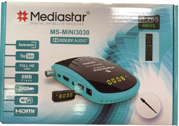 Mediastar Msmini-3030 Forever H-265 Dvbs-2 Receiver With Dolby Digital Plus Sound Support