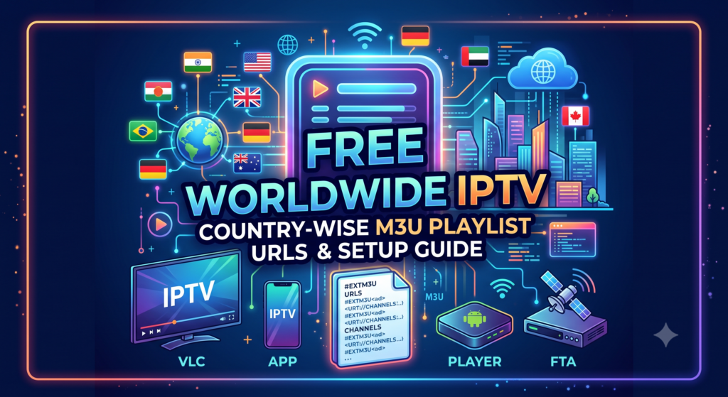 Free Worldwide IPTV M3U Playlist URLs: Country-Wise Channel Lists